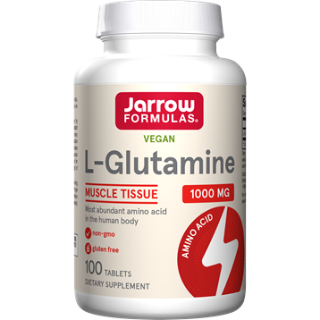 Jarrow Formulas L-Glutamine 1000 mg, 100 tablets, front of bottle