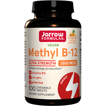 Jarrow Formulas Methyl B-12 2500 mcg, 100 chewable tablets, front of bottle