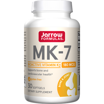 Jarrow Formulas MK-7 180 mcg, 30 softgels, front of bottle
