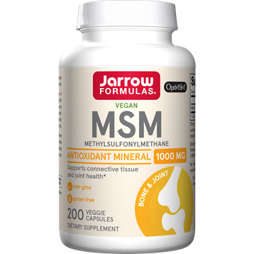 Jarrow Formulas MSM 1000 mg, 200 capsules, front of bottle