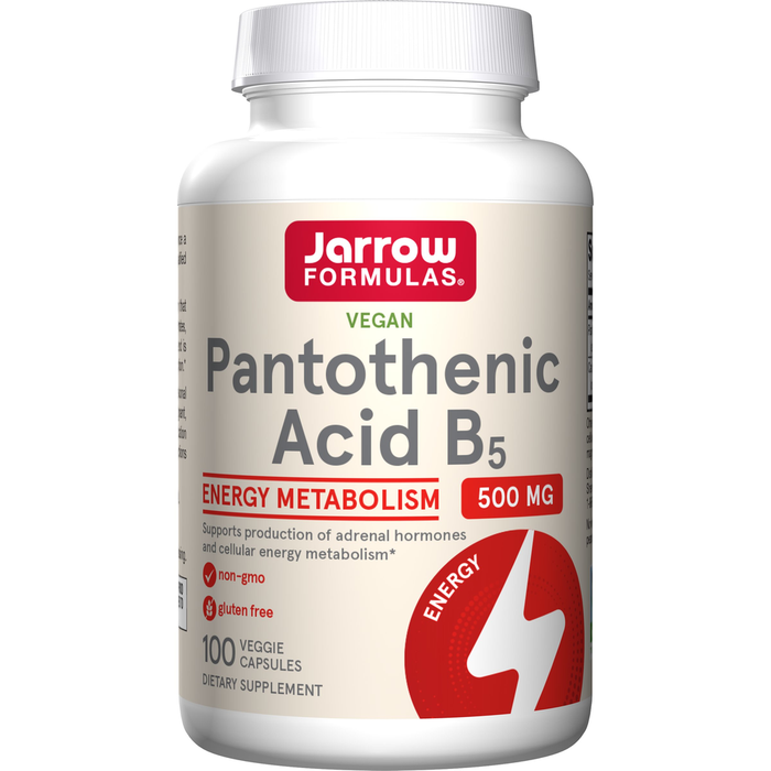 Jarrow Formulas Pantothenic Acid B5 500 mg, 100 capsules, front of bottle