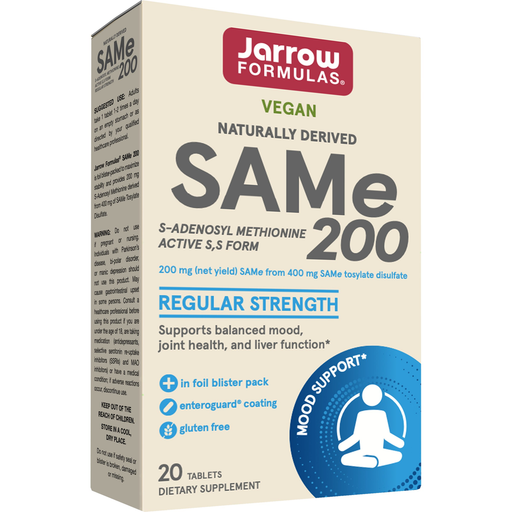 Jarrow Formulas SAM-e 200 mg, 20 tablets, front of box