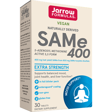 Jarrow Formulas SAM-e 400 mg, 30 tablets, front of box