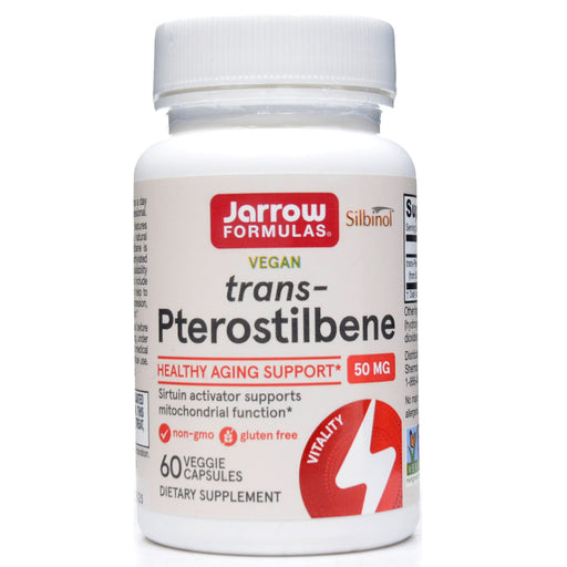 Jarrow Formulas Trans-Pterostilbene 50 mg, 60 capsules, front of bottle