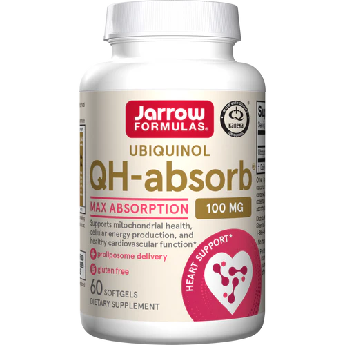 Jarrow Formulas Ubiquinol QH-Absorb 100 mg, 60 softgels, front of bottle