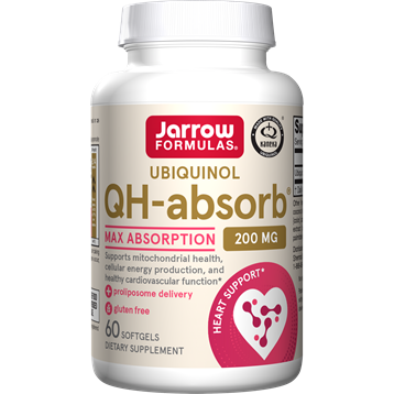 Jarrow Formulas Ubiquinol QH-Absorb 200 mg, 60 softgels, front of bottle