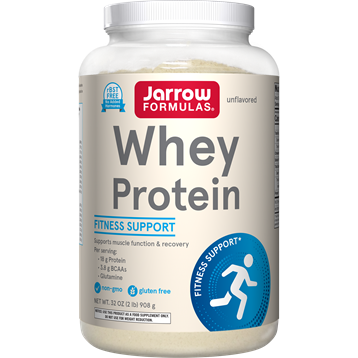 Jarrow Formulas Whey Protein Unflavored, 32 oz, front of jar