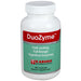 Bottle of DuoZyme digestive enzymes supplement on a white background