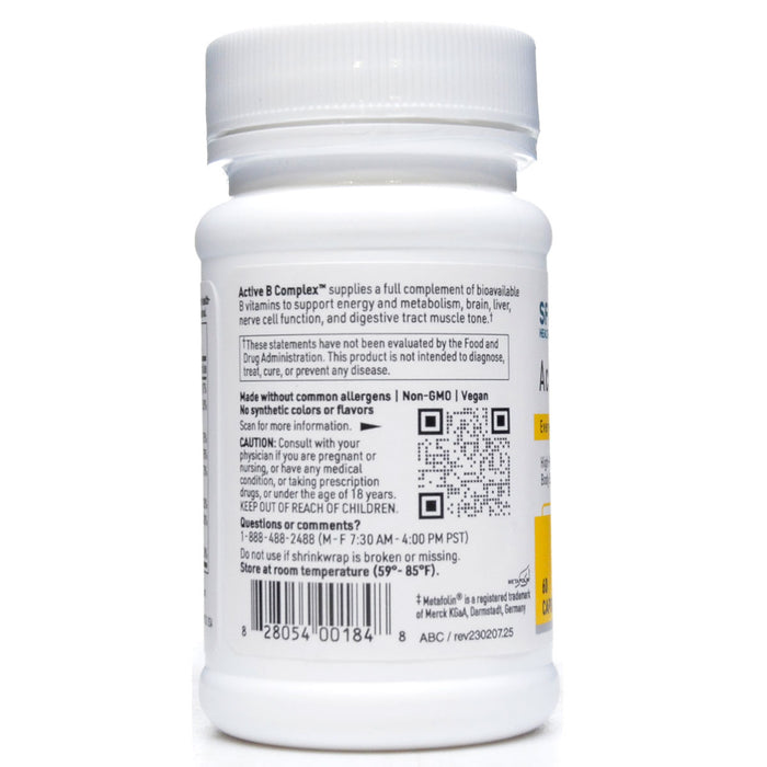 Product label image of Active B Complex 60 Caps by Klaire Labs/SFI Health