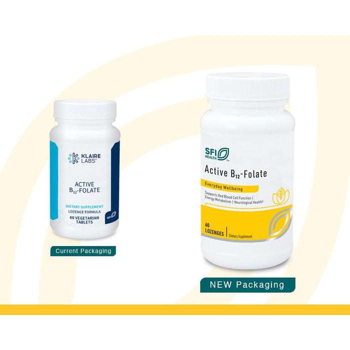 Klaire Labs/SFI Health Active B12-Folate 60 lozenges, new packaging graphic