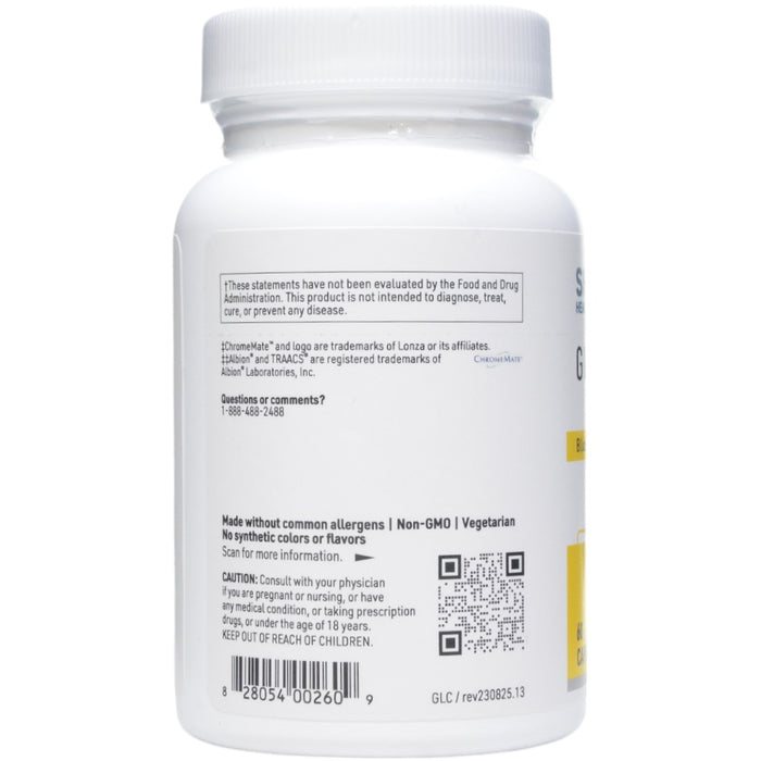 GlucoThera 60 caps by Klaire Labs/SFI Health, bottle label