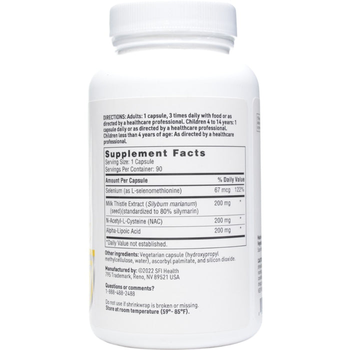 Klaire Labs/SFI Health HepatoThera Forte 90 capsules supplement facts label