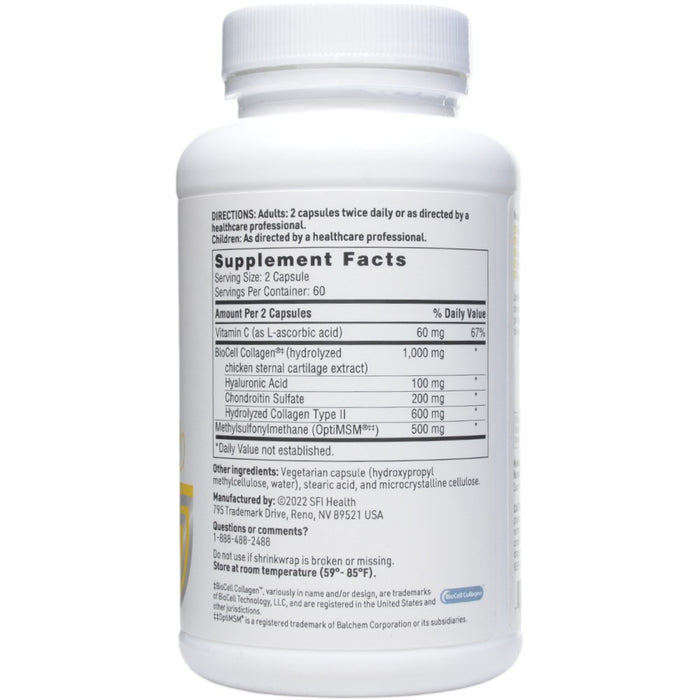 Klaire Labs/SFI Health Joint ReVitalizer 120 capsules supplement facts label