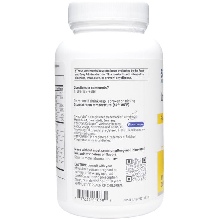 Klaire Labs/SFI Health Joint Support Formula 120 capsules suggested use label