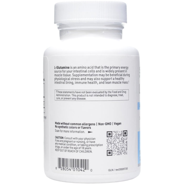 Klaire Labs/SFI Health L-Glutamine 500 mg 100 capsules label information panel