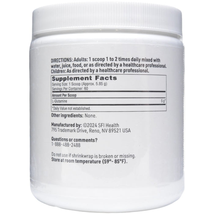 Klaire Labs/SFI Health L-Glutamine Powder 300 g supplement facts label