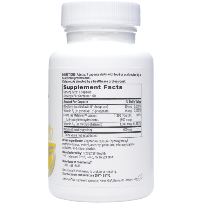 Methyl Balance 60 caps by Klaire Labs/SFI Health, Supplement Facts label