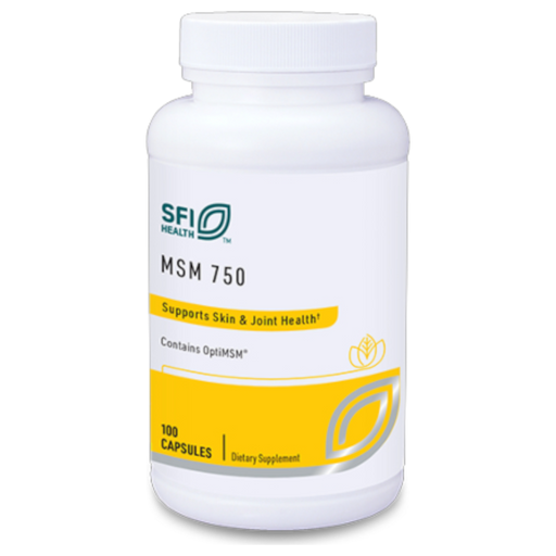 Klaire Labs/SFI Health MSM 750, 100 capsules, front of bottle