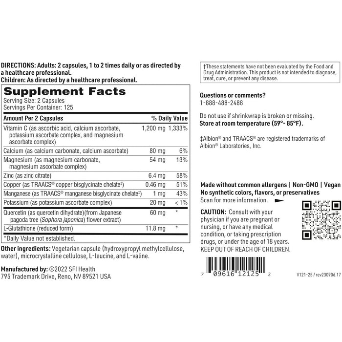 Klaire Labs/SFI Health Multi-Element Buffered C 250 capsules full label