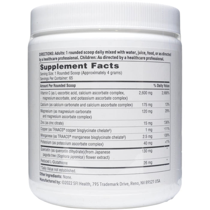 Klaire Labs/SFI Health Multi-Element Buffered C Powder 250 g supplement facts label