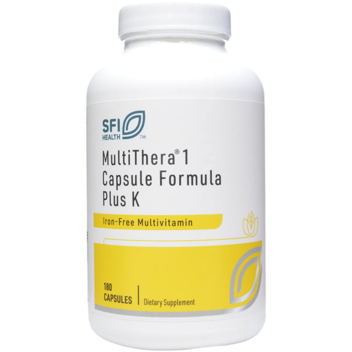 Klaire Labs/SFI Health MultiThera 1 + Vit K, 180 capsules, front of bottle