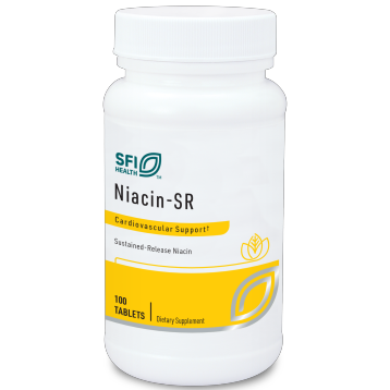 Klaire Labs/SFI Health Niacin-SR 500 mg, 100 tablets, front of bottle