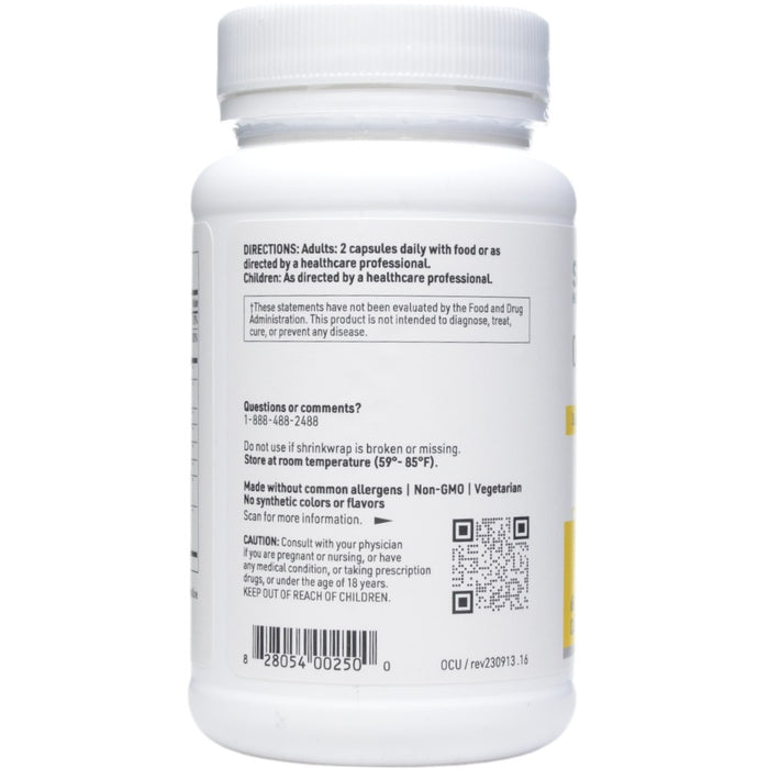 Klaire Labs/SFI Health OcuThera 60 capsules label information panel