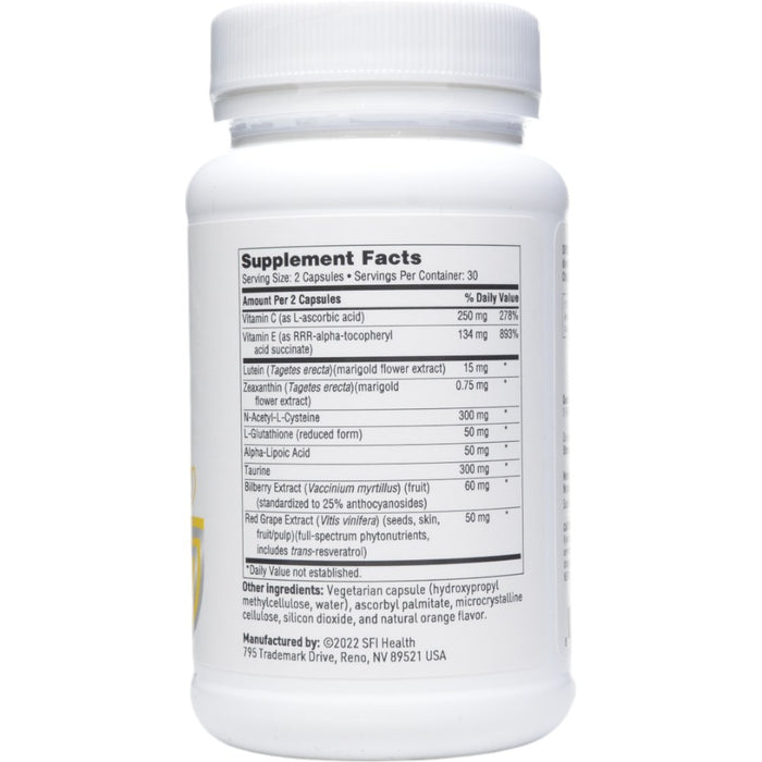 Klaire Labs/SFI Health OcuThera 60 capsules supplement facts label