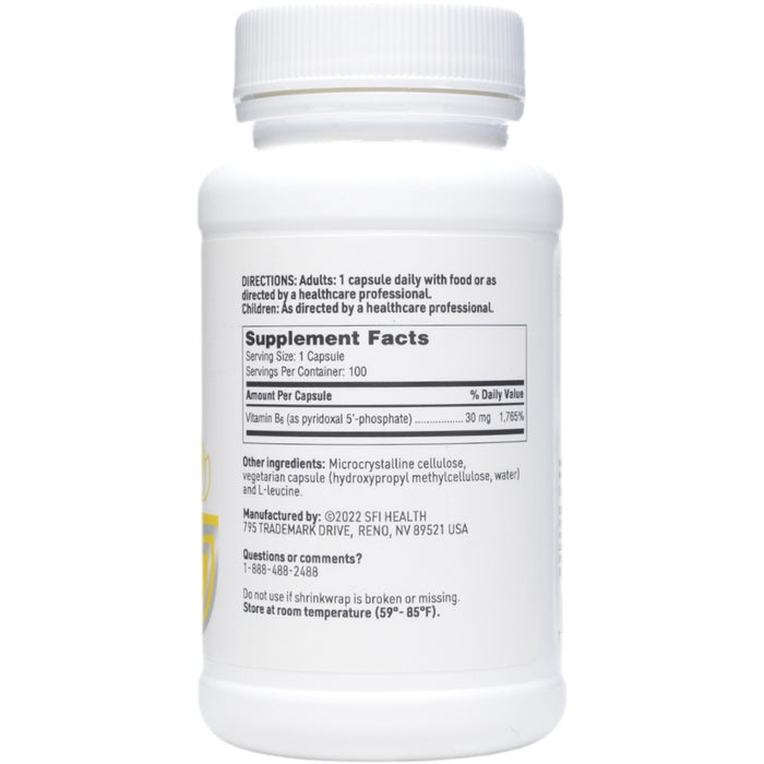 Klaire Labs/SFI Health P-5-P w/o Magnesium 100 capsules supplement facts label