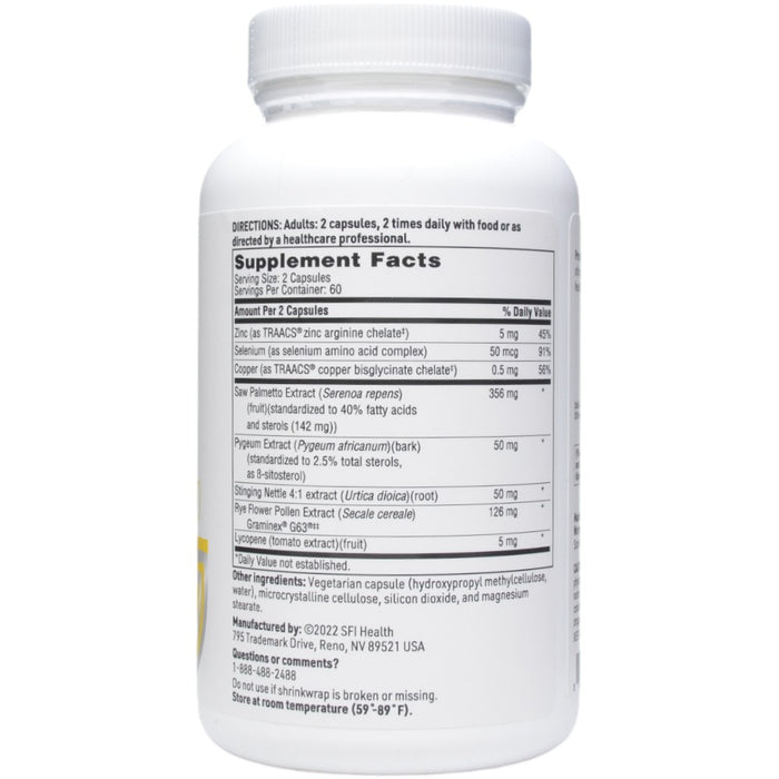 ProstaThera 120 caps by Klaire Labs/SFI Health, Supplement Facts label