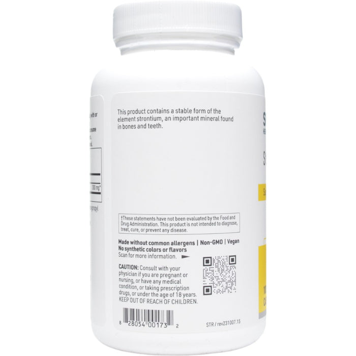 Klaire Labs/SFI Health Strontium 300 mg 100 capsules label information panel