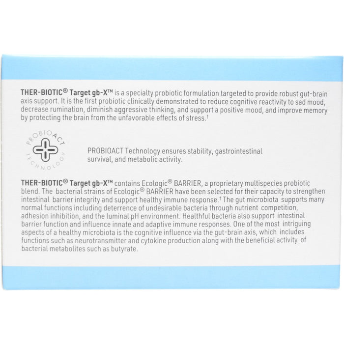 Klaire Labs/SFI Health Target gb-X 30 sachets label information panel
