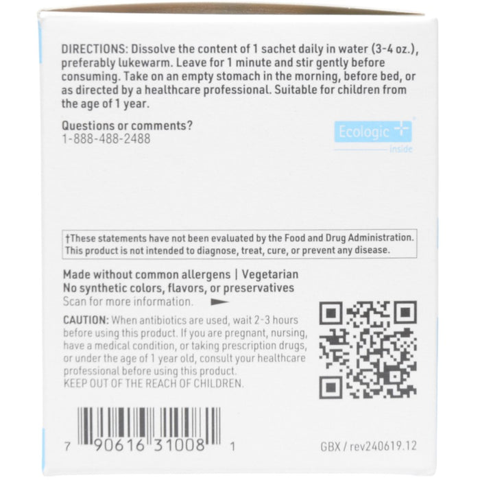Klaire Labs/SFI Health Target gb-X 30 sachets suggested use label