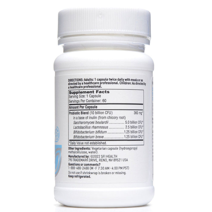 Ther-Biotic ABx Support 60 capsules by Klaire Labs/SFI Health, Supplement Facts label