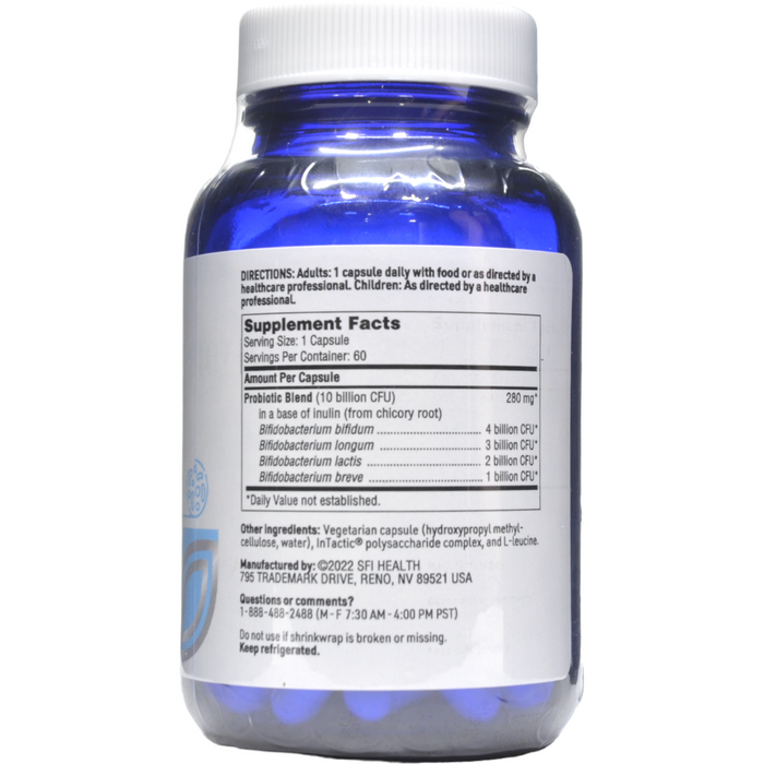 Klaire Labs/SFI Health Ther-Biotic Bifido 60 capsules supplement facts label
