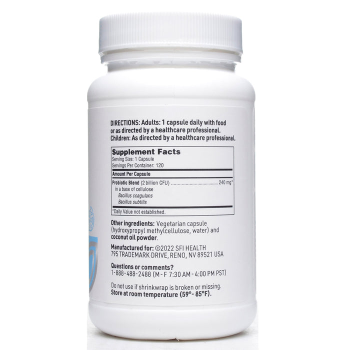 Front product image of Ther-Biotic BioSpora 120 VCaps by Klaire Labs/SFI Health