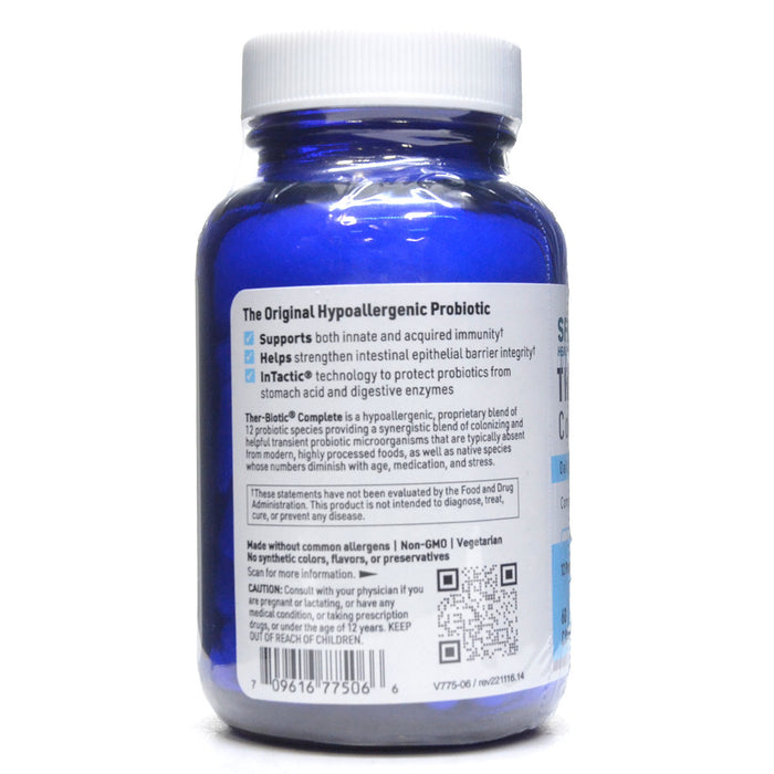 Ther-Biotic Complete 60 capsules by Klaire Labs/SFI Health, bottle label
