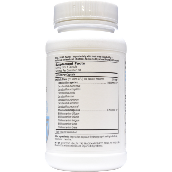 Ther-Biotic LactoPrime Plus 60 vcaps by Klaire Labs/SFI Health, Supplement Facts label