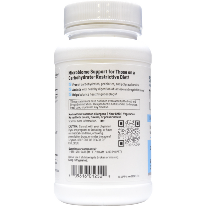 Ther-Biotic LactoPrime Plus 60 vcaps by Klaire Labs/SFI Health, Warnings label