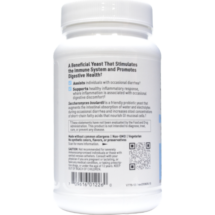 Ther-Biotic Saccharomyces Boulardii 120 capsules by Klaire Labs/SFI Health, Warnings label