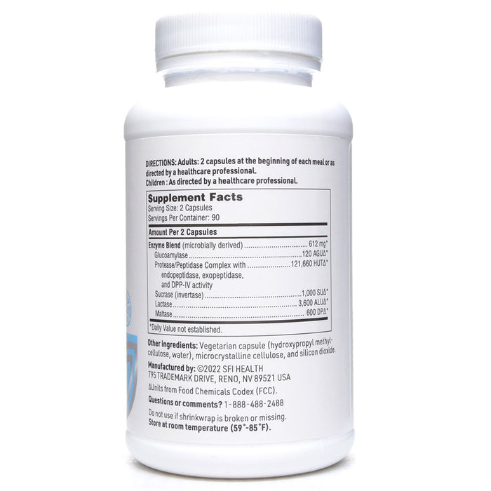 Klaire Labs/SFI Health Ther-Biotic SIBB-Zymes 180 capsules supplement facts label