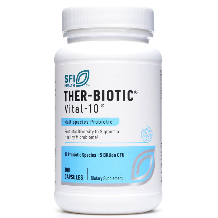 Ther-Biotic Vital-10 100 capsules by Klaire Labs/SFI Health supplement facts label