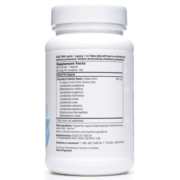 Klaire Labs/SFI Health Ther-Biotic Vital-10 100 capsules supplement facts label