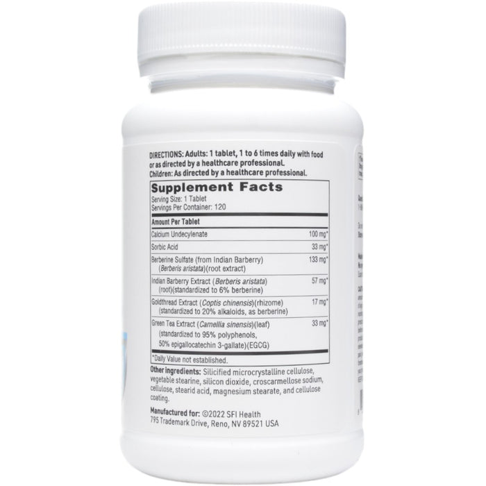 Undecylex 120 tabs by Klaire Labs/SFI Health, Supplement Facts label