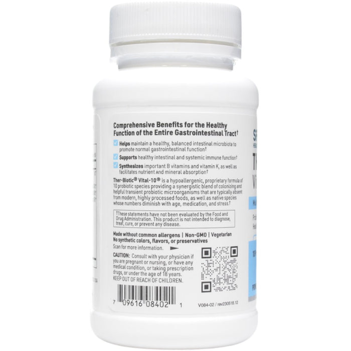 Klaire Labs/SFI Health Vital-10 Powder 57 g label information panel