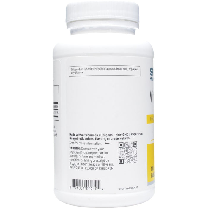 Vitamin C 1000 mg 100 tabs by Klaire Labs/SFI Health, bottle label