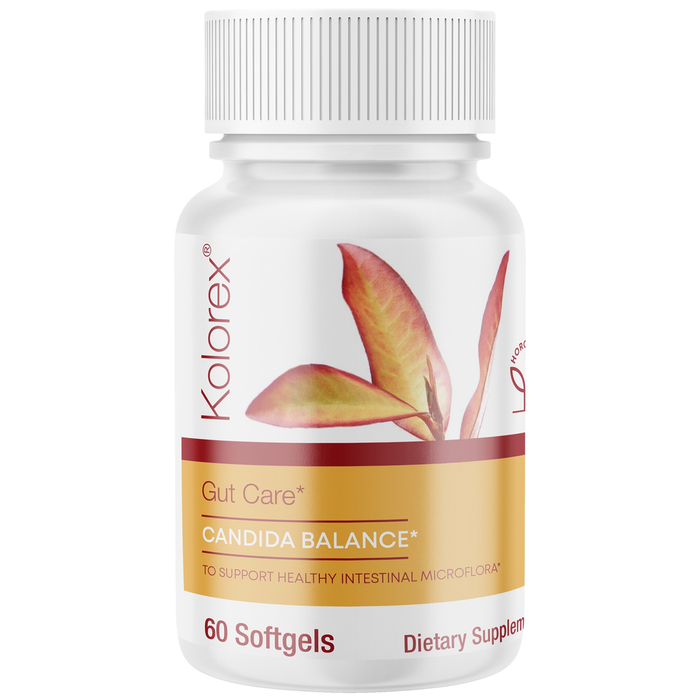 Kolorex Gut Care Candida Balance, 60 softgels, front of bottle