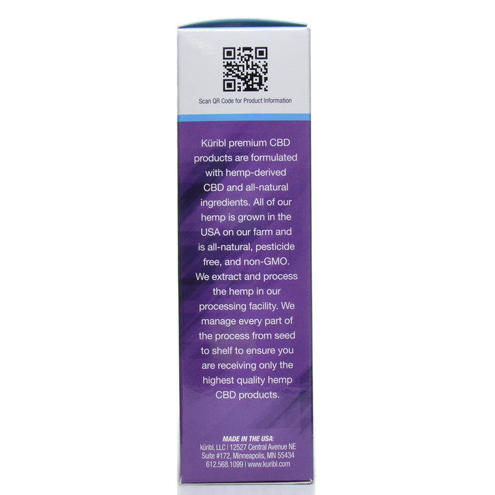 Kuribl Active Cooling Roll-On 2000 mg CBD 3 fl oz label information panel 2