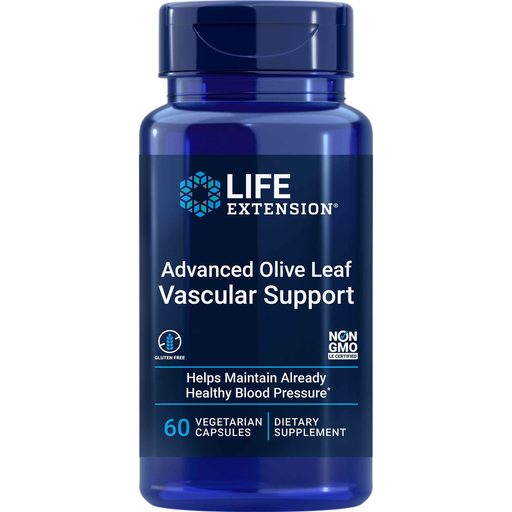 Life Extension Advanced Olive Leaf Vascular Support, 60 capsules, front of bottle