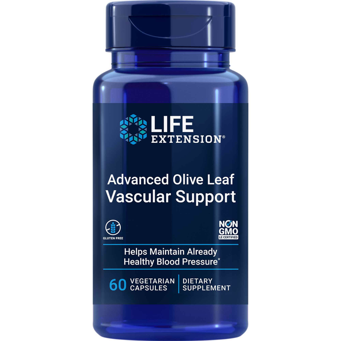 Life Extension Advanced Olive Leaf Vascular Support, 60 capsules, front of bottle